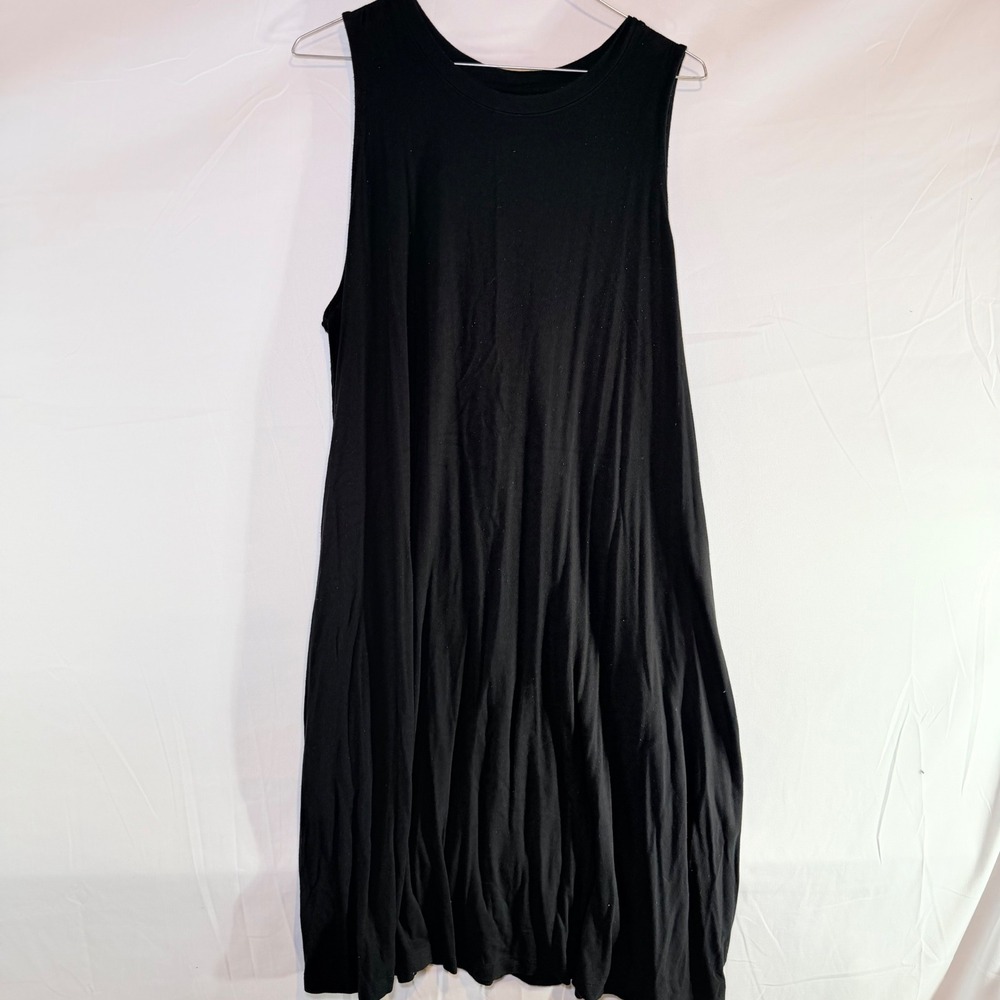 Time and Tru Womens XXL Black Sleeveless Swing Dress Plus Size 20 Relaxed Fit